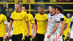 Erling Haaland (l.) trifft mit dem BVB auf Robert Lewandowski (r.) und den FC Bayern
