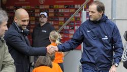 Pep Guardiola (l.) hätte Thomas Tuchel gerne beim FC Bayern gesehen