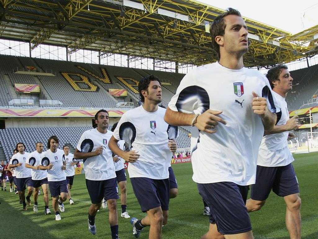 Gilardino entrenándose con Italia en el Mundial 2006. (Foto: Getty)