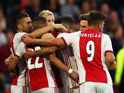 El Ajax celebra su victoria frente al PAOK.