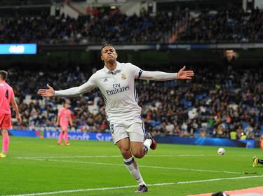 Mariano is de gevierde man bij Real Madrid. Hij heeft zojuist zijn ploeg op 3-0 gezet tegen de semi-profs van CD Leonesa in de Copa del Rey. (30-11-2016)