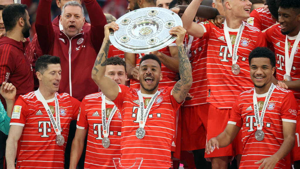 Corentin Tolisso (m.) hatte in seiner Zeit beim FC Bayern viele Gründe zum Jubeln Corentin Tolisso (m.) hatte in seiner Zeit beim FC Bayern viele Gründe zum Jubeln