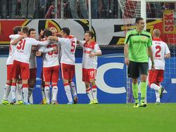Die Spieler des 1.FC Köln besiegten Union Berlin mit 4:0
