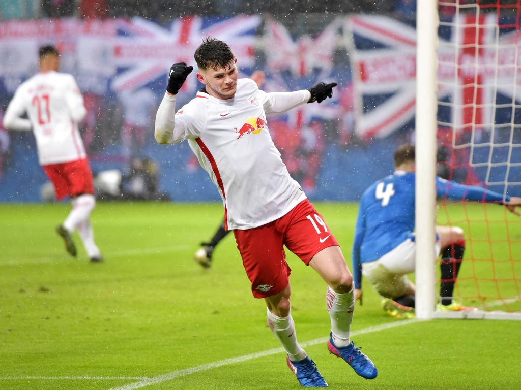 Oliver Burke von RB Leipzig erzielte gegen seine Landsleute einen Treffer