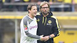 Roman Weidenfeller (r.) und Jürgen Klopp arbeiteten jahrelang erfolgreich zusammen bei Borussia Dortmund