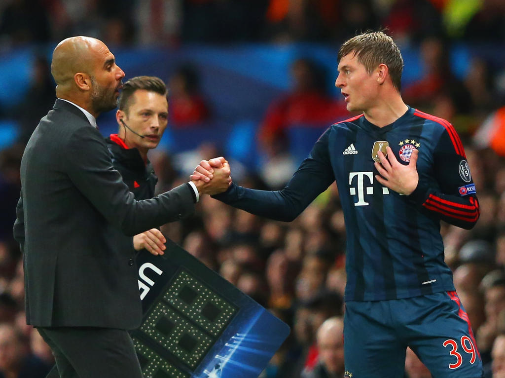 Pep Guardiola und Toni Kroos 2014 bei den Bayern