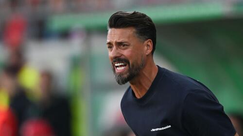Sandro Wagner im DFB-Pokal seines FC Augsburg beim Halleschen FC