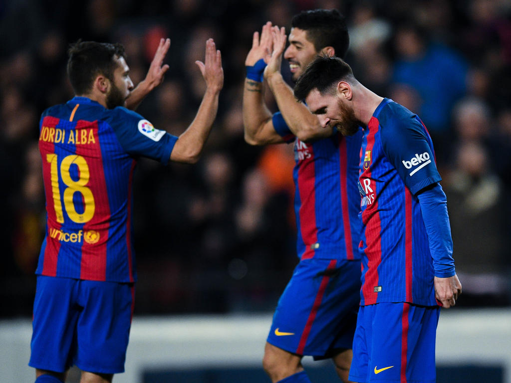 Jordi Alba, Luis Suárez und Lionel Messi erzielten die Tore für Barça