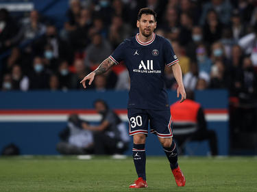 Messi en el último partido liguero con los parisinos.
