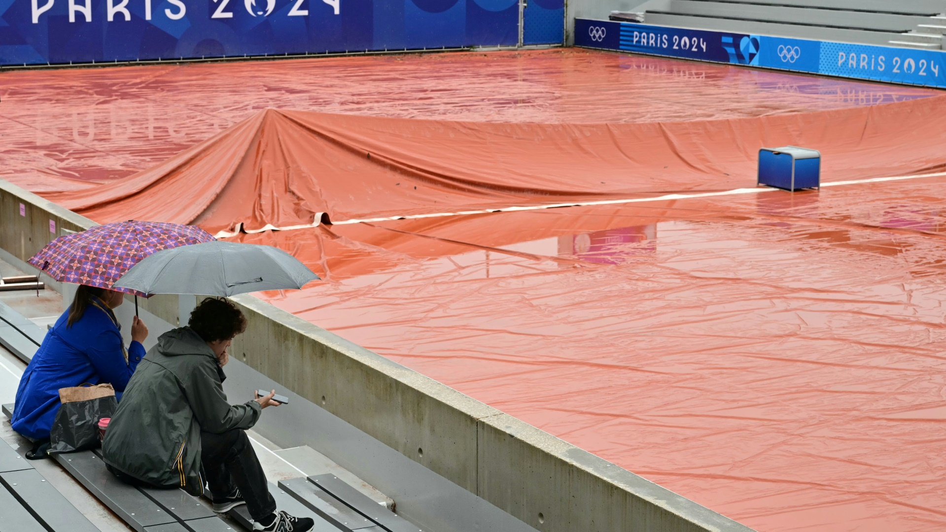 Regen in Roland Garros