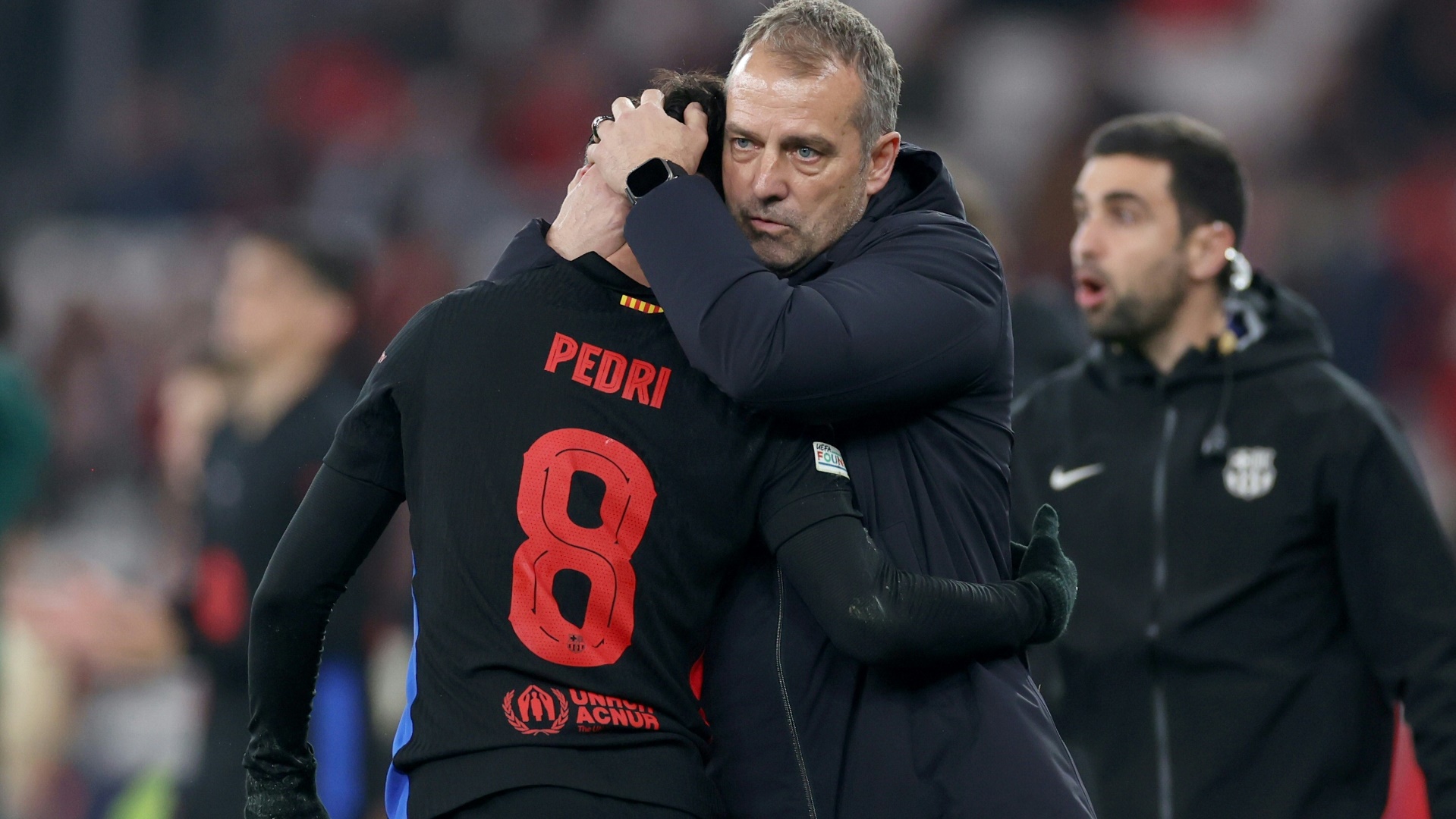 Hansi Flick lobte seine Mannschaft nach dem Hinspiel-Sieg gegen Benfica Hansi Flick lobte seine Mannschaft nach dem Hinspiel-Sieg gegen Benfica