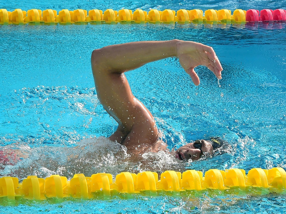 Die Schwimmer werden bei ihrer Vorbereitung begleitet Die Schwimmer werden bei ihrer Vorbereitung begleitet