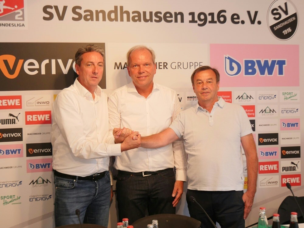 Piegsa (Mitte) ist neuer kaufmännischer Geschäftsführer beim SV Sandhausen
