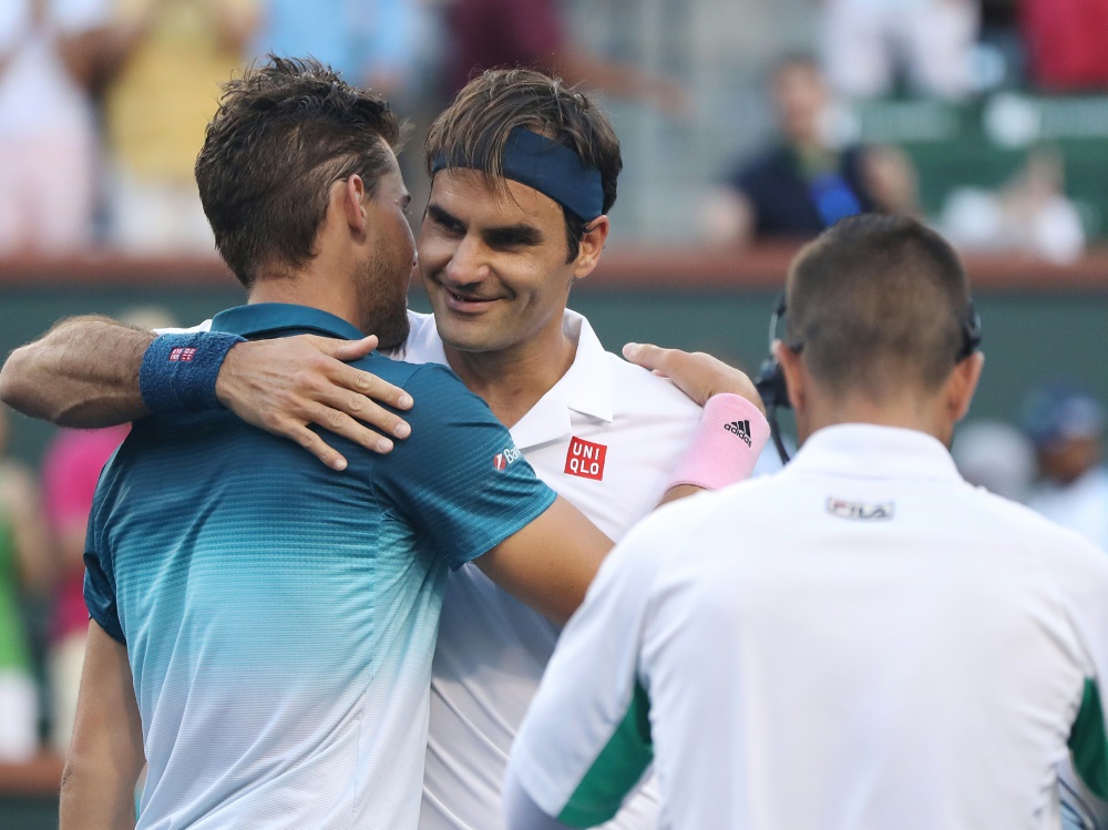 Federer musste Thiem zum Sieg gratulieren Federer musste Thiem zum Sieg gratulieren