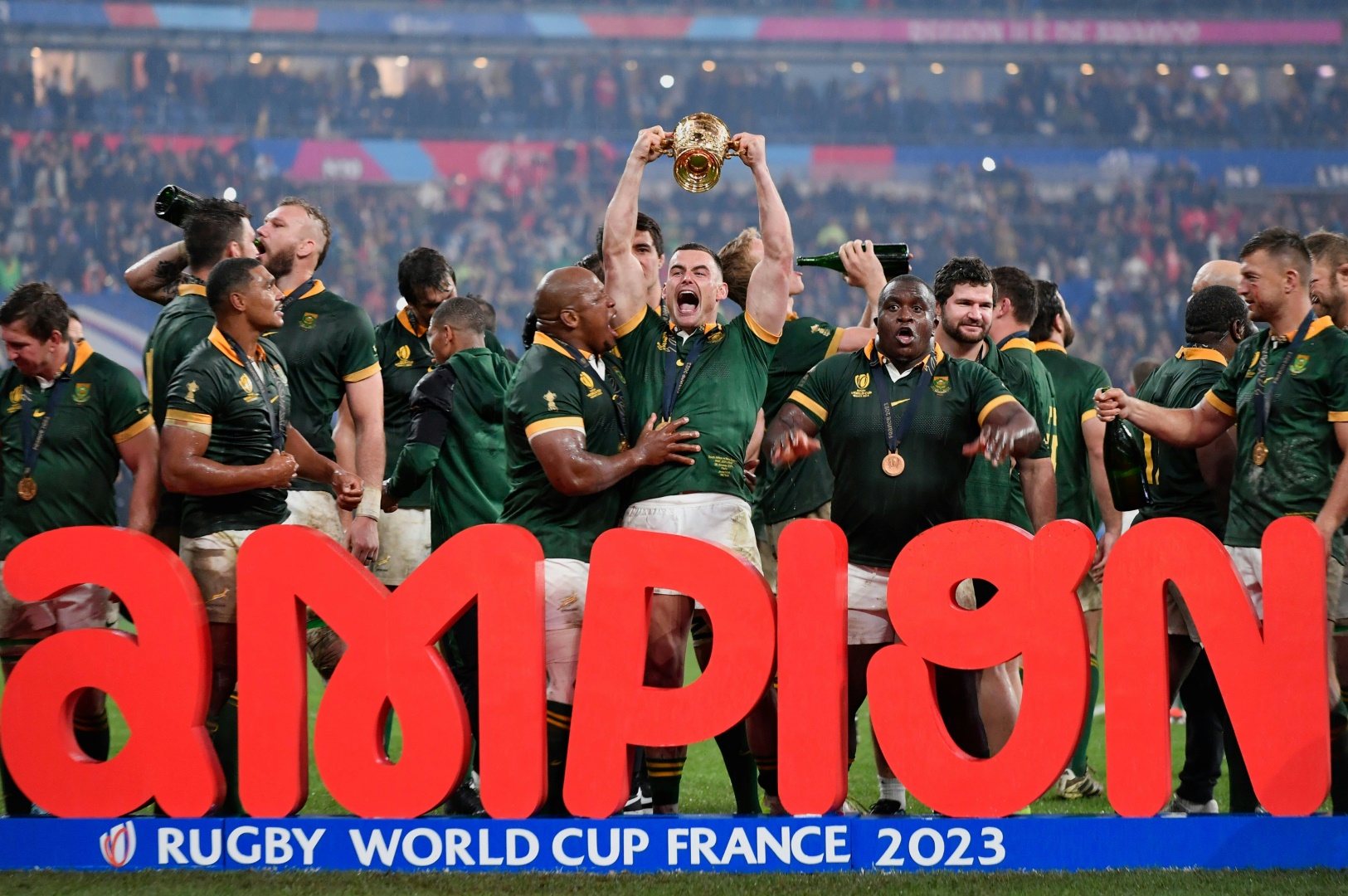 Mit vier Titeln sind die Springboks Rugby-Rekordweltmeister