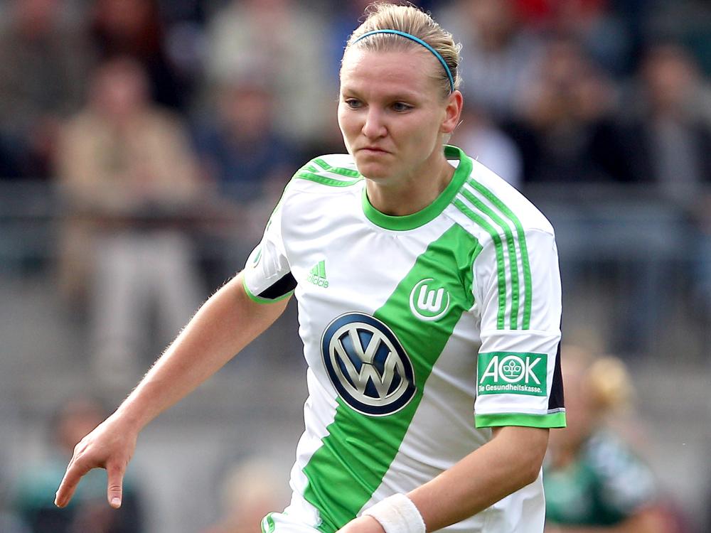 Alexandra Popp trifft für den VfL Wolfsburg doppelt
