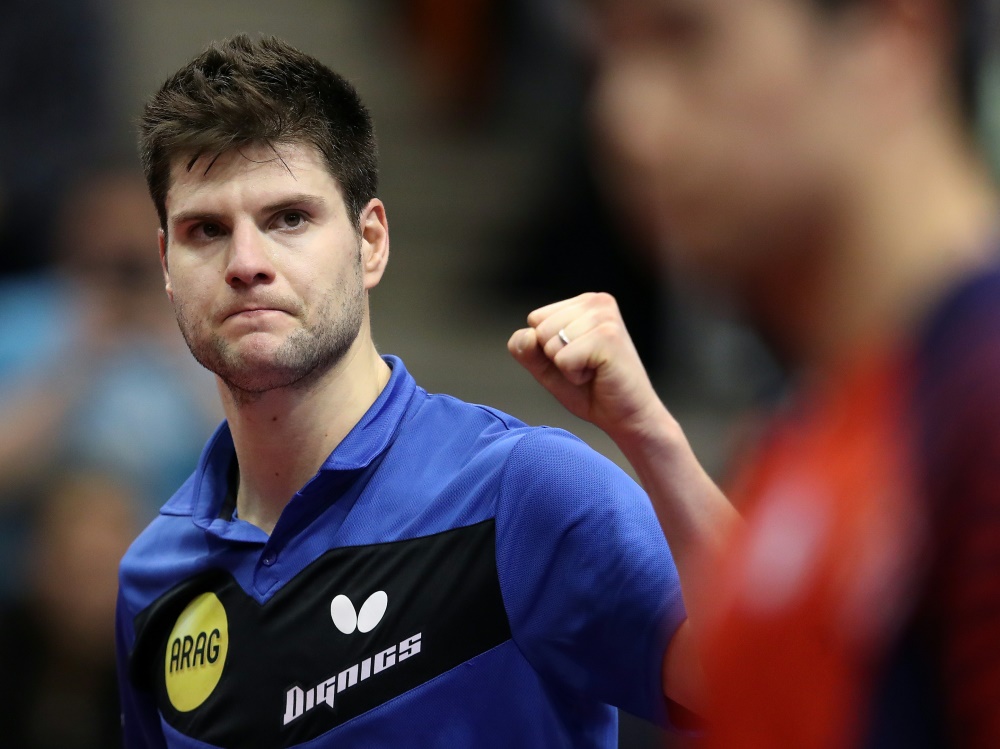 Feiert Coup gegen die Nummer eins: Dimitrij Ovtcharov Feiert Coup gegen die Nummer eins: Dimitrij Ovtcharov
