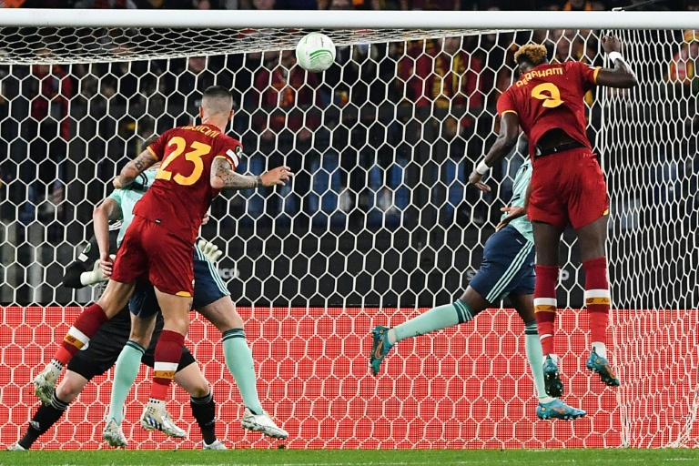 Tammy Abraham headed the winner as Roma reached the Conference League final