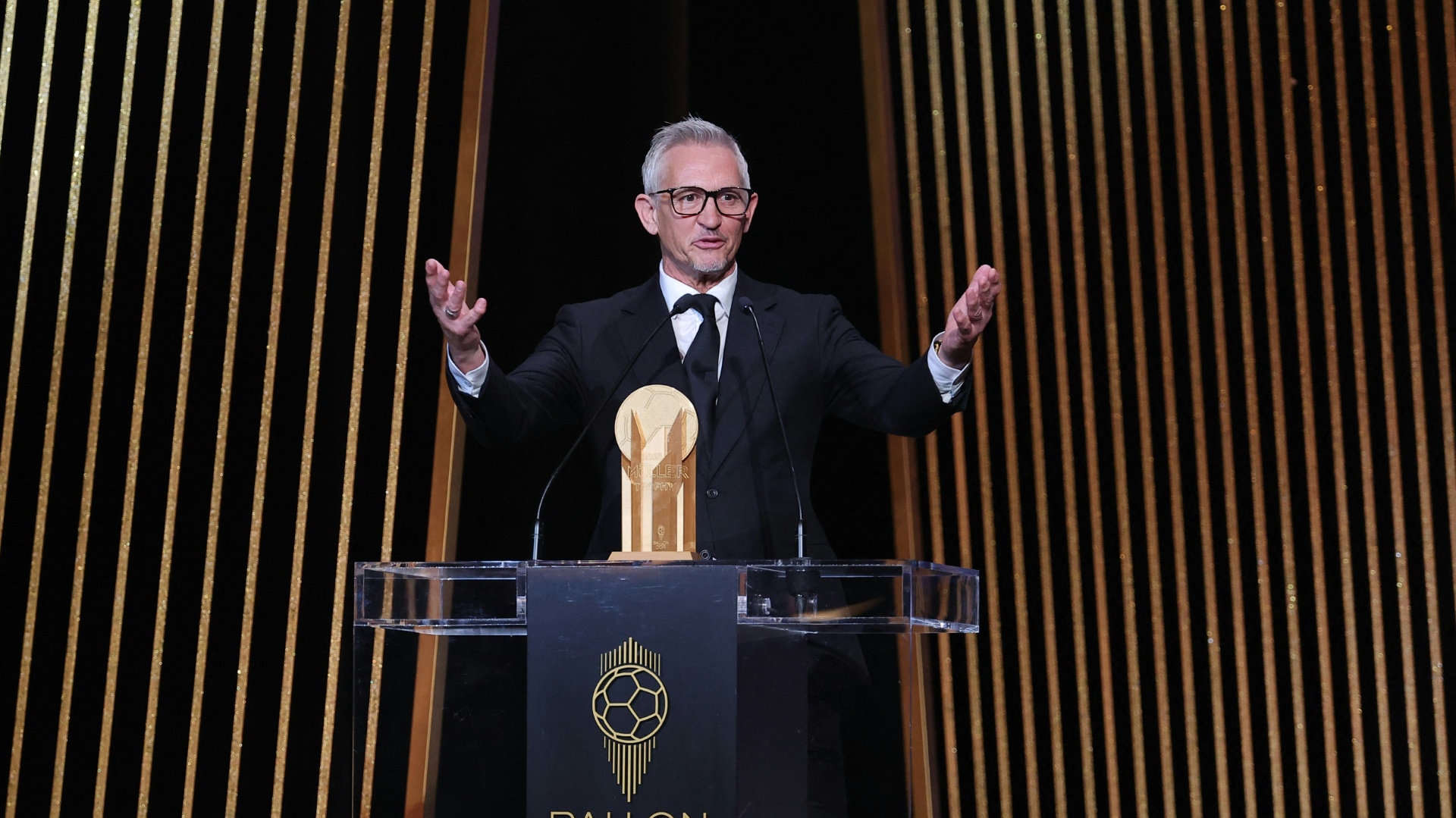 Gary Lineker beim Ballon d'Or 2023 Gary Lineker beim Ballon d'Or 2023