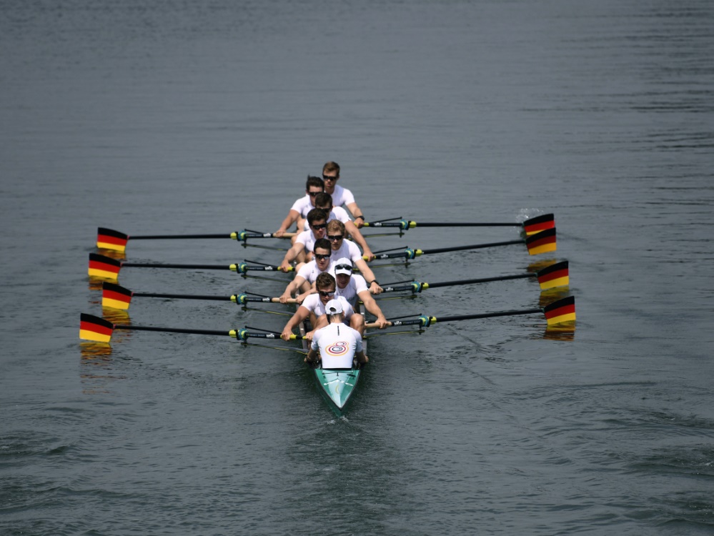 Der deutsche Achter erreichte beim Weltcup Rang zwei Der deutsche Achter erreichte beim Weltcup Rang zwei