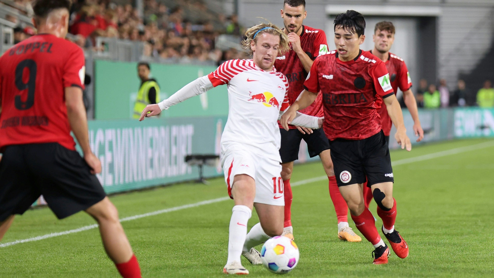 Emil Forsberg erzielte im DFB-Pokalmatch in Wiesbaden das 1:0 für RB Leipzig