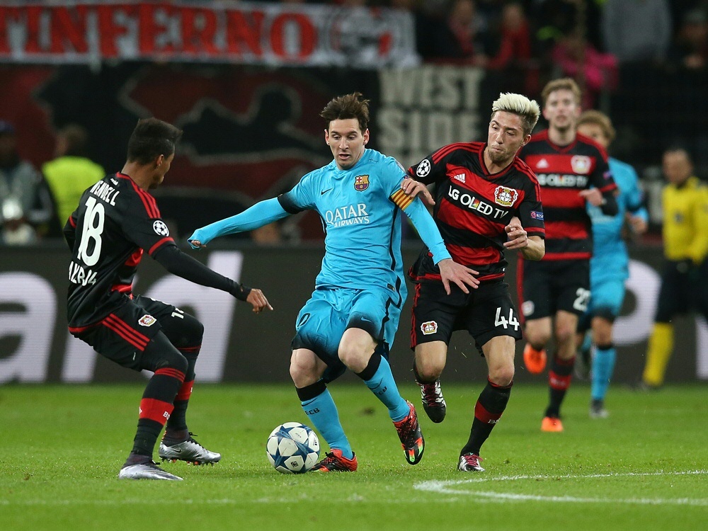 Leverkusen konnte ein Tor von Messi nicht verhindern Leverkusen konnte ein Tor von Messi nicht verhindern