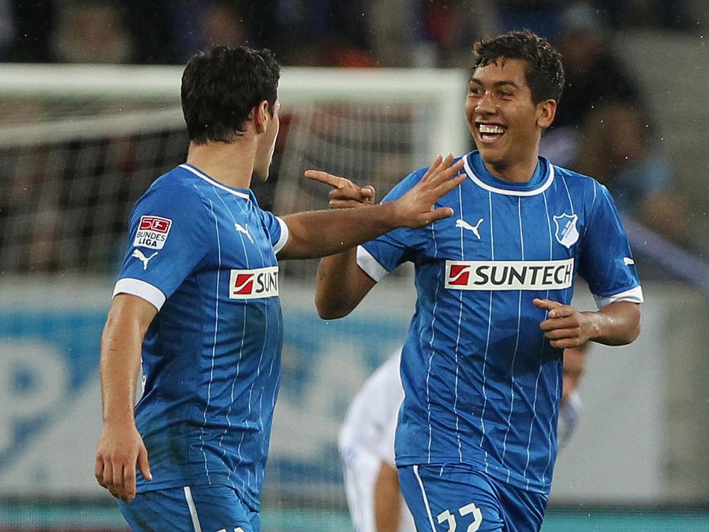 Kevin Volland (l.) und Firmino treffen für Hoffenheim Kevin Volland (l.) und Firmino treffen für Hoffenheim