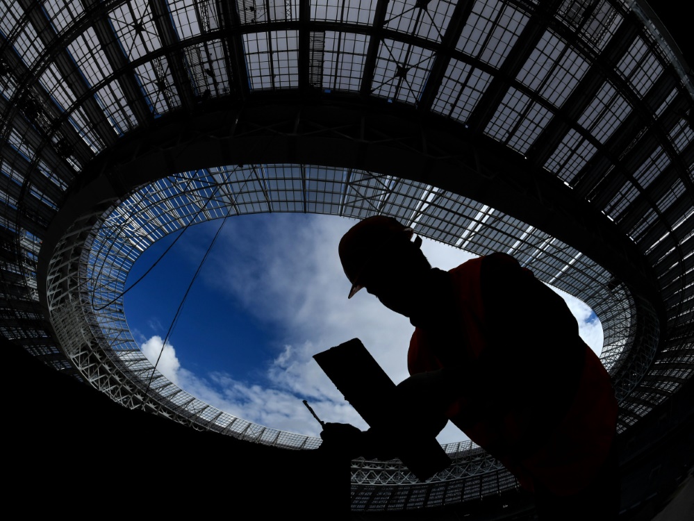 Die Bauarbeiten im Luzhniki-Stadion laufen