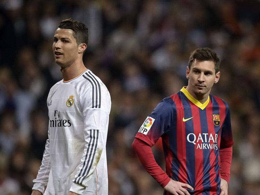 Zwei Superstars unter sich: Ronaldo (l.) und Messi