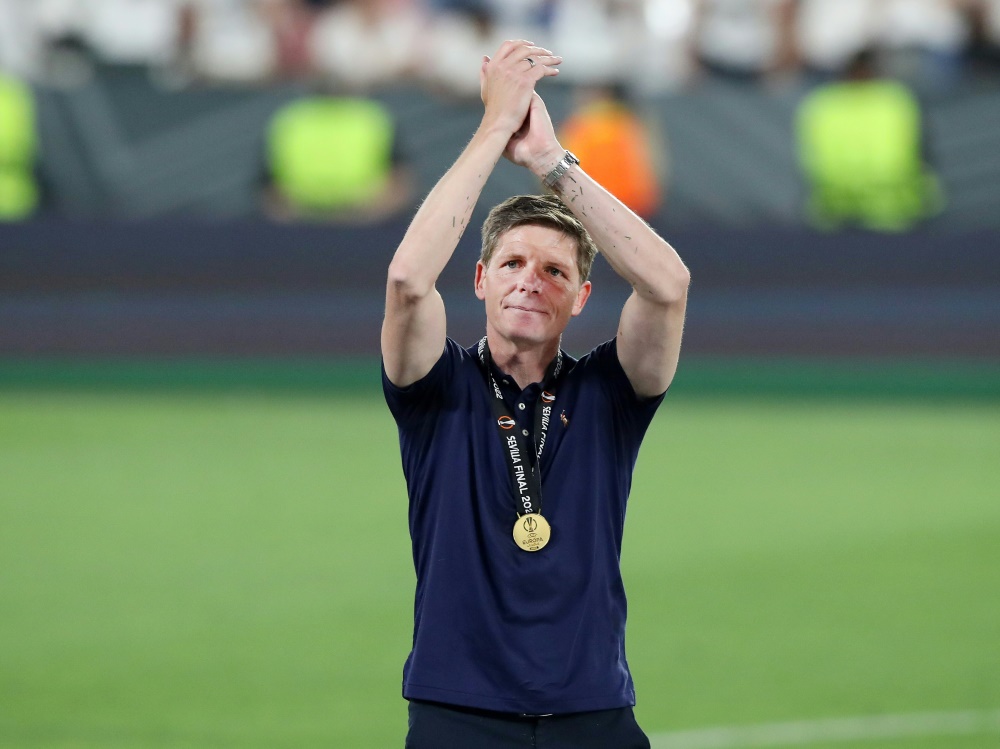 Oliver Glasner nach dem Triumph in der Europa League Oliver Glasner nach dem Triumph in der Europa League