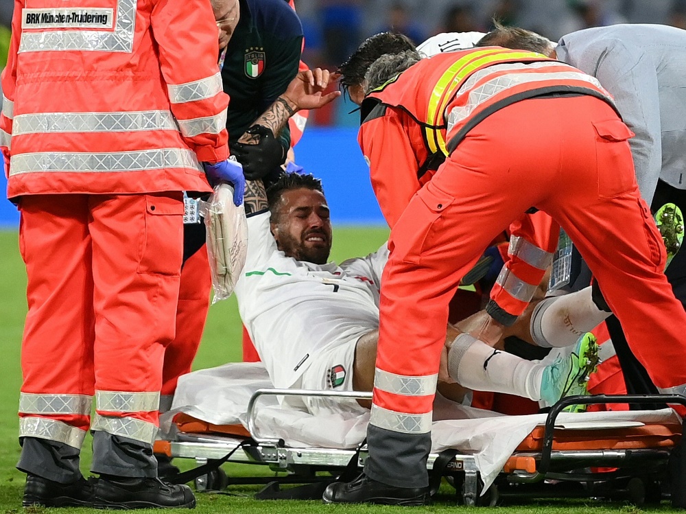 Leonardo Spinazzola verletzte sich im Belgien-Spiel
