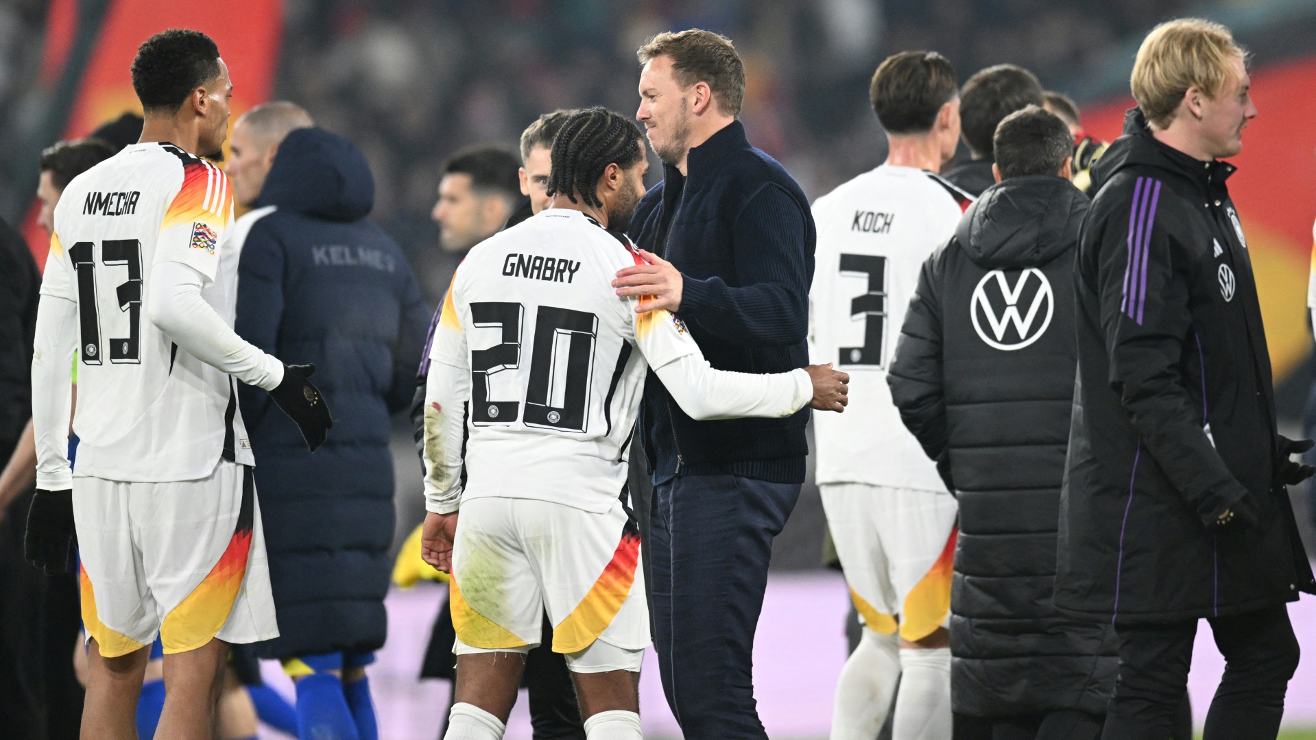 Bundestrainer Julian Nagelsmann (M.) mit seinen Spielern Bundestrainer Julian Nagelsmann (M.) mit seinen Spielern