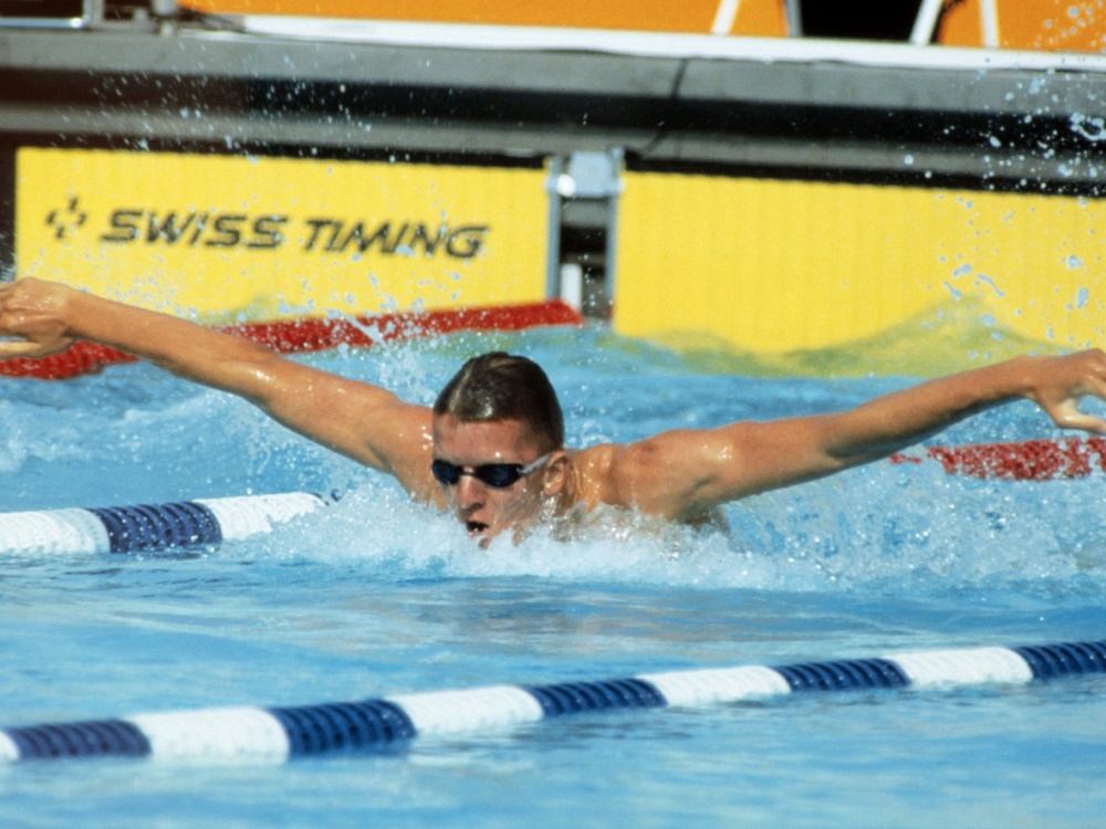 Auch Gold-Schwimmer Michael Groß ist auf den Briefmarken Auch Gold-Schwimmer Michael Groß ist auf den Briefmarken