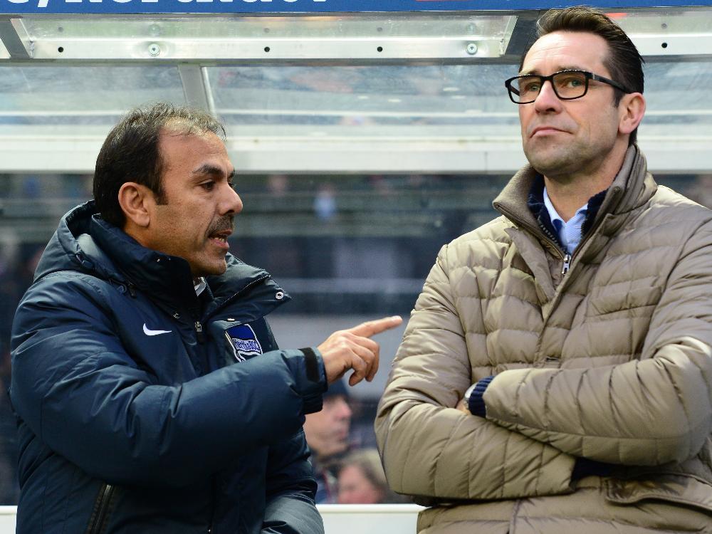 Jos Luhukay (l.) und Sportdirektor Michael Preetz Jos Luhukay (l.) und Sportdirektor Michael Preetz