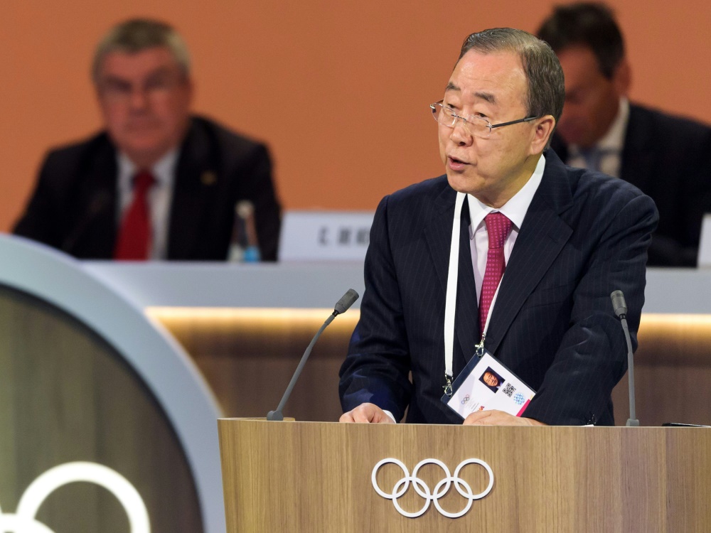 Ban Ki-moon sieht keine Bedrohung für Winter-Olympia.