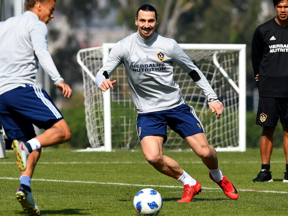 Im neuen Outfit: Ibrahimovic beim ersten Galaxy-Training Im neuen Outfit: Ibrahimovic beim ersten Galaxy-Training