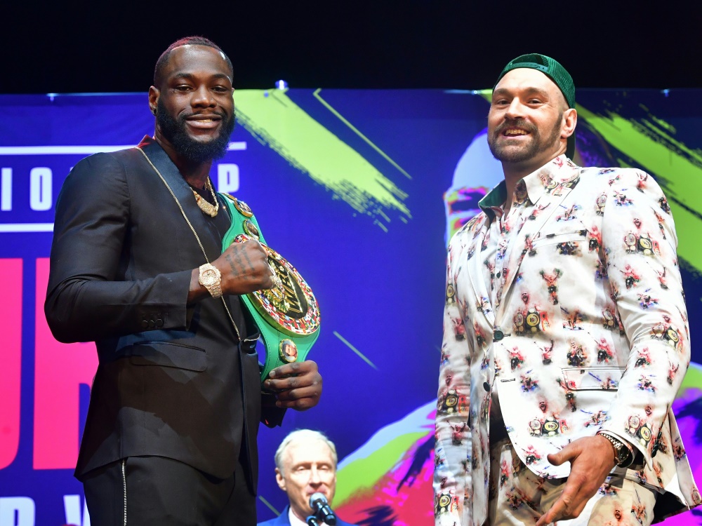 Fury (r.) spuckt große Töne vor dem Kampf gegen Wilder Fury (r.) spuckt große Töne vor dem Kampf gegen Wilder