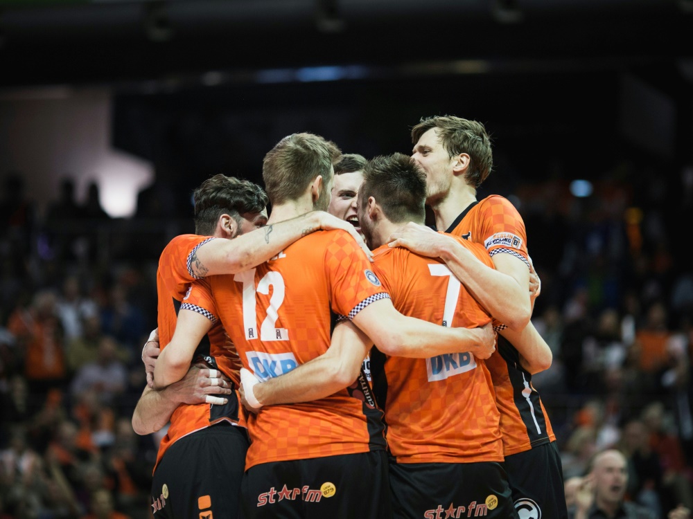 Die BR Volleys konnten einen Auswärtssieg bejubeln Die BR Volleys konnten einen Auswärtssieg bejubeln