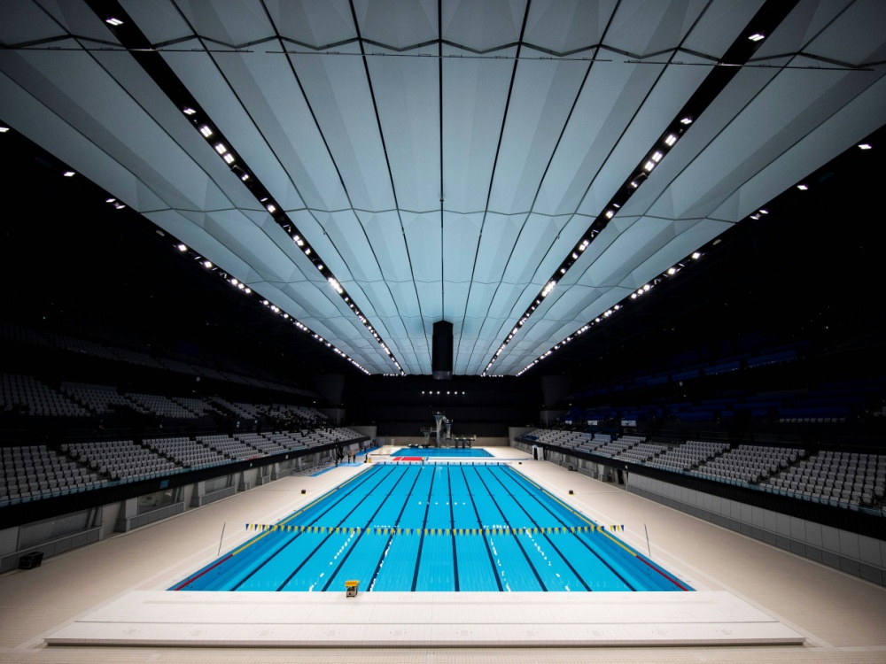 Olympische Schwimm-Arena eröffnet Olympische Schwimm-Arena eröffnet