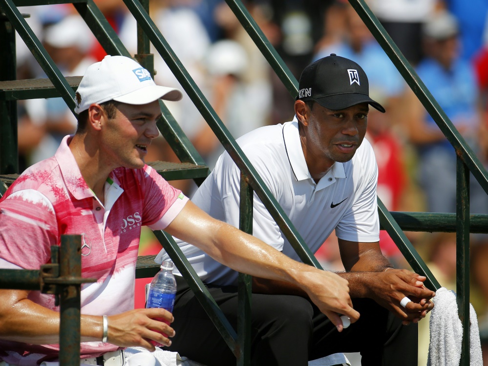 Nur noch Zuschauer: Tiger Woods und Martin Kaymer Nur noch Zuschauer: Tiger Woods und Martin Kaymer