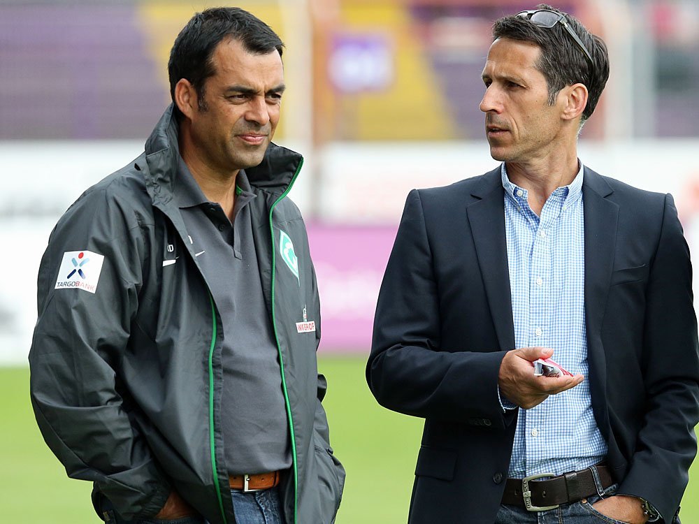 Robin Dutt (l.) und Thomas Eichin Robin Dutt (l.) und Thomas Eichin