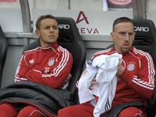 Rafinha (l.) und Ribery müssen beim VfB noch zuschauen
