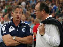 Clemens Tönnies (r.) mit Schalke-Trainer Jens Keller