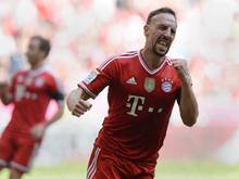 Franck Ribéry bejubelt seinen Treffer für München