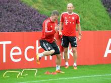 Zurück im Training: Schweinsteiger (l.) und Robben (r.)
