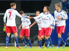 Marcell Jansen (l.) traf für den HSV
