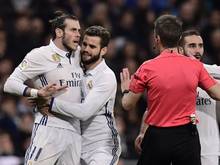 Garteh Bale (l.) hatte gegen Las Palmas die Rote Karte gesehen
