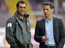 Trainer Robin Dutt (l.) und Thomas Eichin
