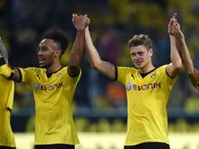 Pierre-Emerick Aubameyang (l.) und Łukasz Piszczek (r.)