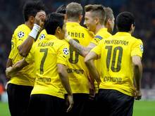 Dortmund feiert den Doppeltorschützen Aubameyang (l.)